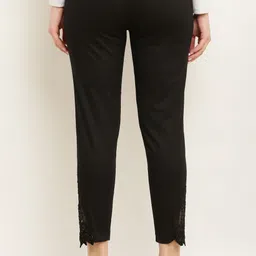 sellingsea Women Regular Fit Black Cotton Blend Trousers image 3