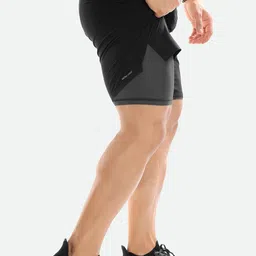 fuaark Solid Men Black Sports Shorts image 4