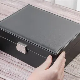 ojhashree Jewelry Box Organizer Leather Case with 2 Layers Display Holder jewelry box Vanity Box-picture-13