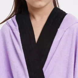 creeva Lilac & Black 3XL Bath Robe image 4