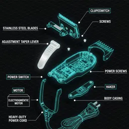 Frinzoo Beard Trimming Tool with Adjustable and Detachable Comb Trimmer 90 min Runtime 3 Length Settings image 3