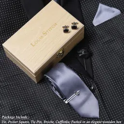 LOUIS STITCH Silk Tie & Cufflink image 2