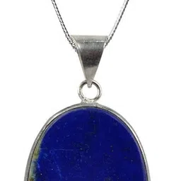 reiki crystal products Natural Lapis Lazuli Oval Shape Pendant Locket with Metal Chain for Unisex Lapis Lazuli, Agate Crystal Pendant image 4