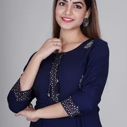 anushreeethnics Women Embroidered Viscose Rayon Anarkali Kurta image 3