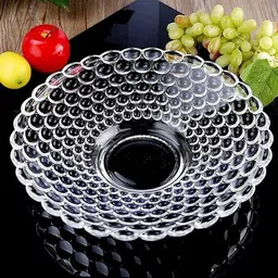 rokery Glass Fruit Bowl Bubble Design Dry Fruit Chocolate Tray Crystal Glass Decorative Platter-picture-32