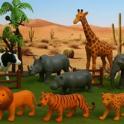 gknex Wildlife Safari Toy Set – 12 Animal Figures with Fences & Trees image 1