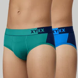 xyxx Pack of 2 Dualist Intellisoft Micro Modal Color Blocked Solid Men Brief-picture-10