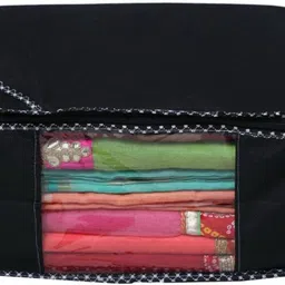 Aaliya Saree Covers pack of 6 black with zipper Poly-canvas Laundry Bag image 3
