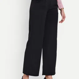 broadstar Women Loose Fit Black Lycra Blend Trousers-picture-33