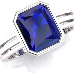 sidharth gems 7.25 Ratti 6.00 Carat Natural blue sapphire 925 strelling Silver Ring Sterling Silver Sapphire Sterling Silver Plated Ring-picture-13
