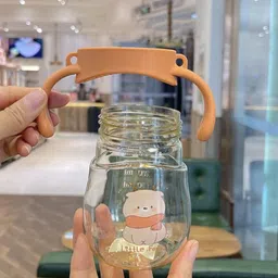 fishy Eco-friendly Baby Water Bottle For Kids With Soft Silicone Straw & Strap-300ml image 5