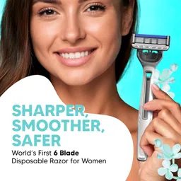 letsshave Evior 6 Portable Razor World's First 6 Blade Razor with Lubricating Strip, Women image 2