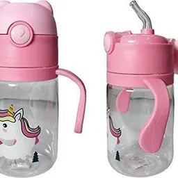 croox Sipper Bottle for Kids Baby Sippy Cup with Straw and Handle for Baby and Toddler BPA Free Food Grade Material, No Spill Safe Learner Bottle 3 Months+ image 4