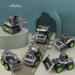 dezicon Construction Toy Set Crane Bulldozer Roller Mixer-DZE63-picture-41