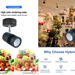 hybrix LED Spot Light, Track light (9 WATT) Surface mounted Ceiling Light, Focus Light, Down Light, Natural Warm White Light Color, Bridge Lux Optical COB LED, Tiltable (PACK OF 2) Track Light Ceiling Lamp image 2