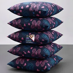 villagers Microfibre Cushion Pack of 5 Geometric Premium Cushion Set | (16x16 inch) image 1