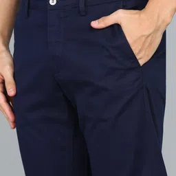 van heusen sport Men Slim Fit Dark Blue Cotton Blend Trousers image 5