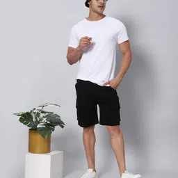 hence Solid Men Black Cargo Shorts image 4