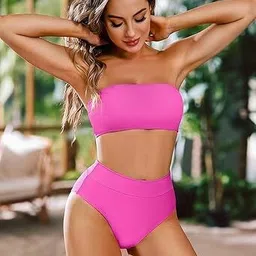 feuty Gorgeous Embroidered Women Bikini Pink Swimsuit image 3
