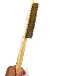 ceznek Brass Wire Bristle Brush 3 Row Medium Soft 3 pcs Table/Bench Multipurpose for General Cleaning, Polishing, Satin Finish, Texturing, Jewellery Cleaning, Rust Removal, Dirt Removal, etc Handle Scratch Brush image 3