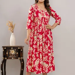 dipani Women Printed Viscose Rayon Anarkali Kurta image 4