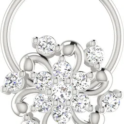 avsar Mohini 14kt Cubic Zirconia White Gold Nose Wire-picture-23