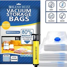 blend buzz Vacuum Storage Bag Set – Reusable Airtight Organizer for Clothes, Quilts Travel Storage Vacuum Bags-picture-13