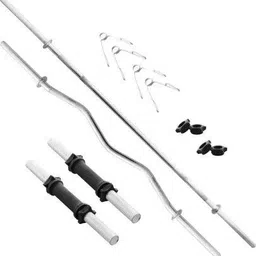 jmb 40Kg Gym Kit3Ft Straight Rod,3Ft Curl Rod One Pair Dumbbell Rods Gym Accessories Fixed Weight Dumbbell image 2