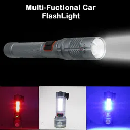 waken Self Defence Torch with Seat Belt Cutter 5 Lighting Modes With Red-Blue Blinker Torch image 3