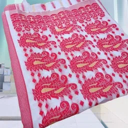 kanokanjoli Woven Jamdani Handloom Cotton Blend Saree-picture-33