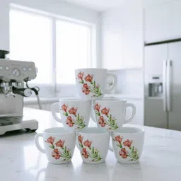 ali Pack of 6 Ceramic 6 PICE CERAMIC PRINTED CUP SET image 3