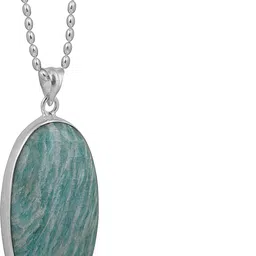 lokethouse Best handmade raksha bandhan gift 925 sterling original oval amezonite pendant Sterling Silver Pendant-picture-17