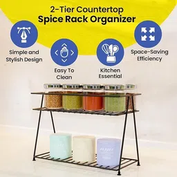 vigneshgenix Utensil Kitchen Rack SpiceMaster Black Edition Steel image 5