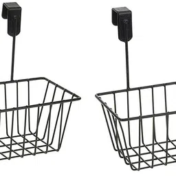 techsrmaji MultiPurpose Kitchen Hanging Basket Over Door Cabinet Storage Shelf (Pack of 2) Accessories Organizer image 2