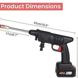 drezii 48V Double Battery Cordless High Pressure Washer with Adjustable 3 in 1 Nozzle Pressure Washer image 4