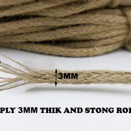 fashnity Natural Jute String Rope 8-Ply Sutli | Dori for Crafts and Gift Wrapping Brown image 2
