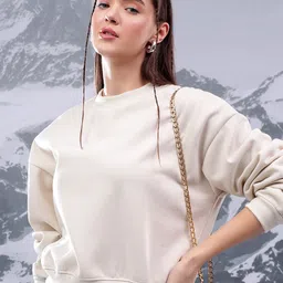 kotty Women Full Sleeve Solid Hooded Sweatshirt image 4