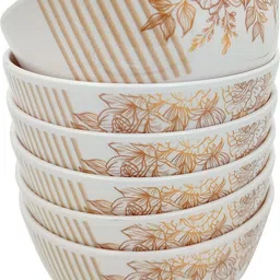 superware Melamine Vegetable Bowl Food Grade Melamine | Bowl Set (3.5 inches) – Gold Rose | Glazed Finished image 2