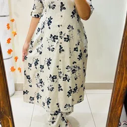 holy star world Women Cotton Blend Kurta Palazzo Set-picture-25