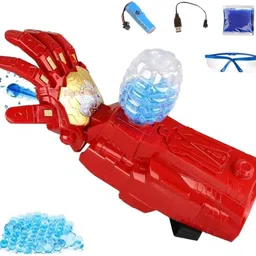zmart Iron Man Gauntlet with Projectile Launcher, Safety Glasses, USB Rechargeable Darts & Plastic Bullets image 1