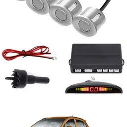 intenzo Universal 4 Silver Reverse Parking Sensor With LED Display For Cars-124 Safety of Passengers/Car One Alarm Kit-413 Parking Sensor-picture-11