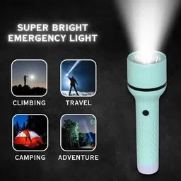 crentila Rechargeable Emergency Torch Light With 4 Multiple Mode Light Type C Fast Charge 8 hrs Torch Emergency Light image 3