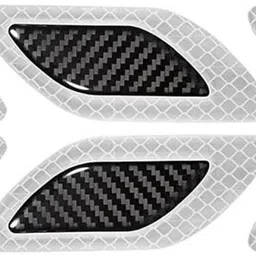 dhruv hub White Reflective Car Bumper Hood Sticker Carbon Fiber Scratch Guard Decal Car Reflector Light-picture-27