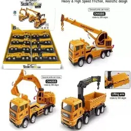 sr toys Engineering Construction Friction Powered Vehicles Car Crane Toy for Kids image 2