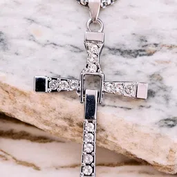 p. r. prints Vin diesel Fast and Furious Cross Pendant Dominic Toretto Thick Chain Men Crystal image 2