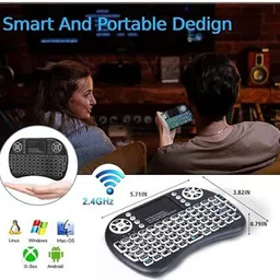 ROAR BGF_871A_hard Keyboard with Backlight Touchpad Mouse, Mini Wireless Keyboard Wireless Thumb-size Multi-device Keyboard Compatible with Desktop, Laptop, Mac image 2