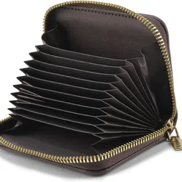 be divine Men & Women Casual Brown Artificial Leather RFID Card Holder image 2