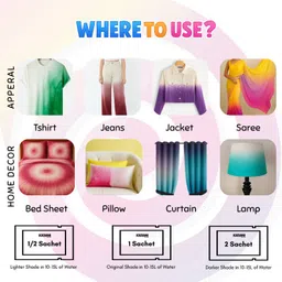 kadam Fabric Dye Colour, Shade 27 Jeans Black, Pack of 5 Single Color Pouches image 4