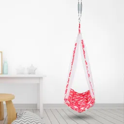 made2craft Baby Sleep Swing Cradle with attached Mosquito net and Spring image 2