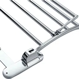 garbnoire Stainless Steel Folding Towel Rack/ Towel Stand / Towel Hanger (18 inch) with Bathroom Accessories Set Combo Silver Towel Holder image 5